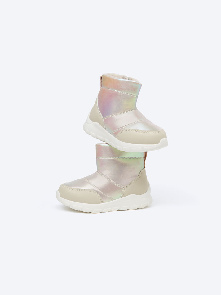 Bota acolchoada iridescente - Dourada