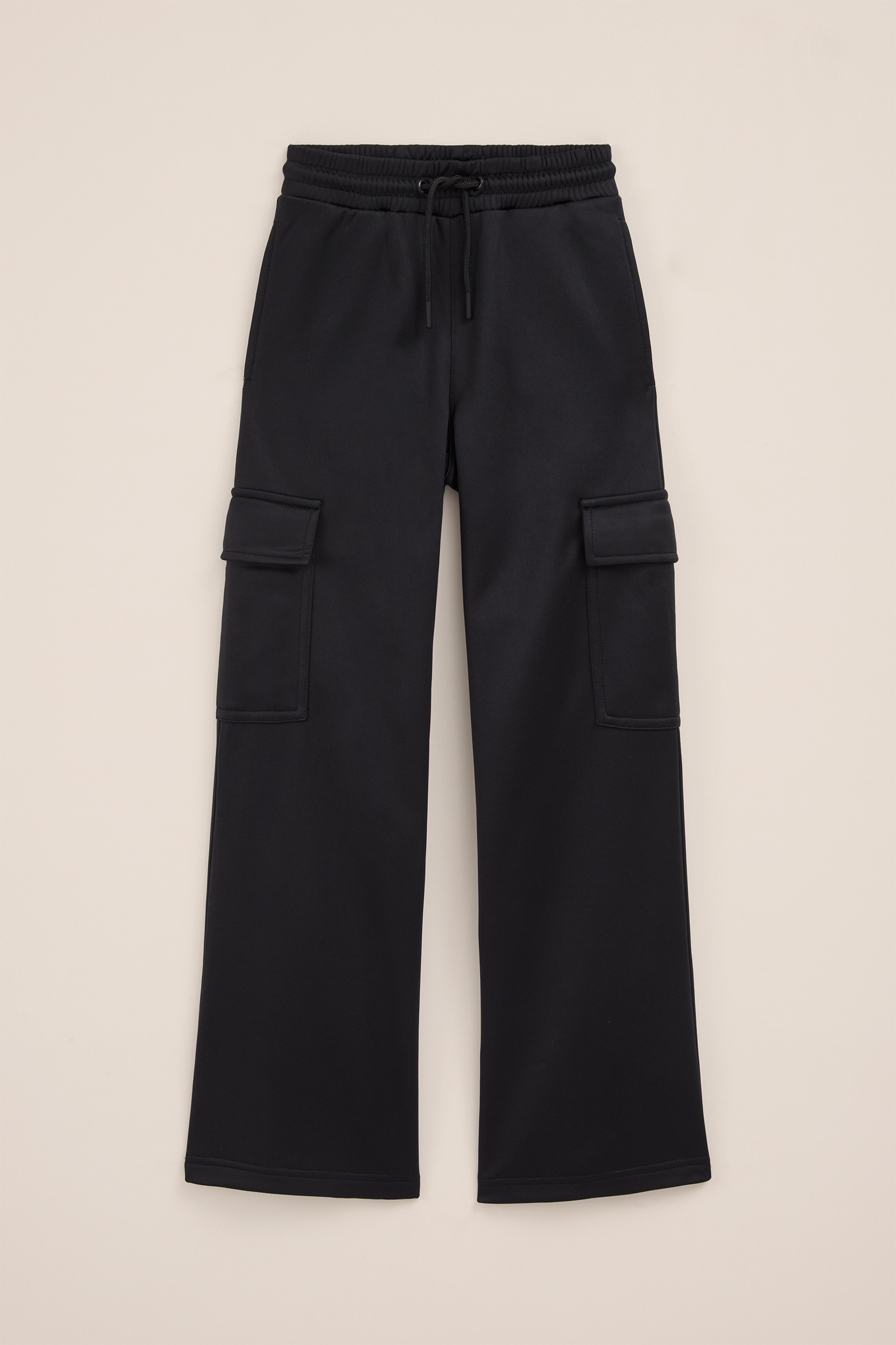 Meisjes straight fit cargobroek WE Fashion Zwart