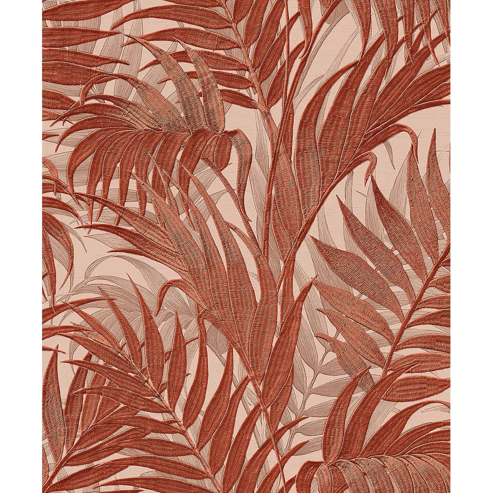 Dutch Wallcoverings - Grace Tropical palm leaf orange/beige - GR322107