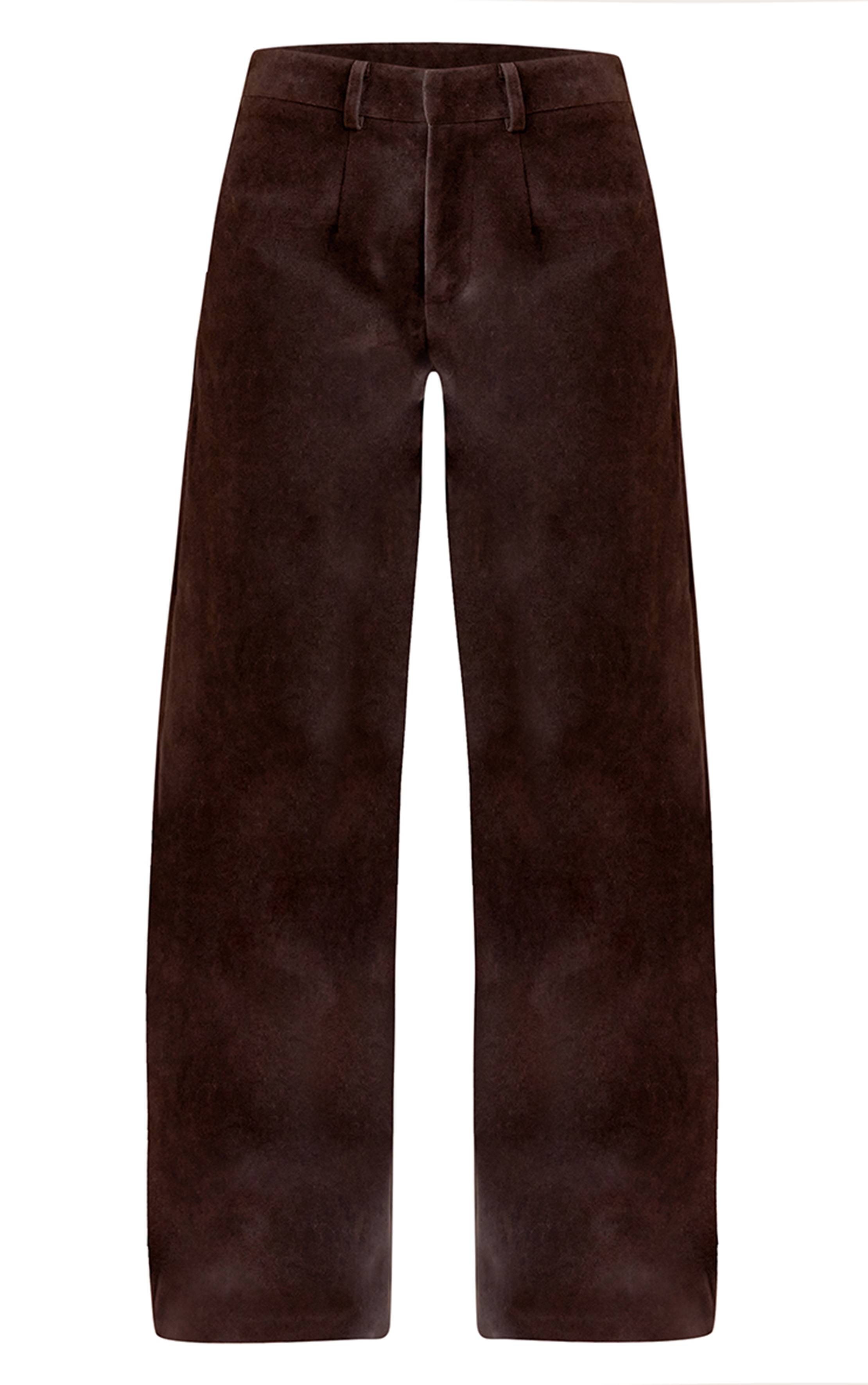 Dark Chocolate Pantalon Droit En Synthétique