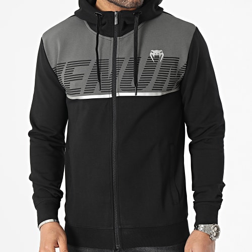 Sweat Zippé Capuche Laser ZX Noir Gris