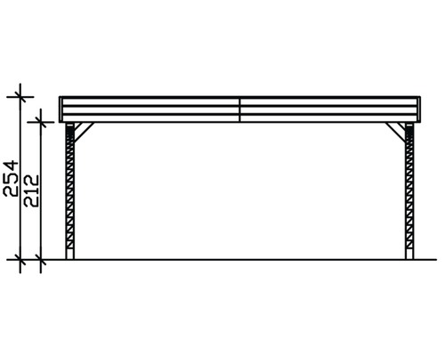 SKAN HOLZ Friesland dubbele carport met 2 inrijbogen en paalankers 557x555 cm geïmpregneerd