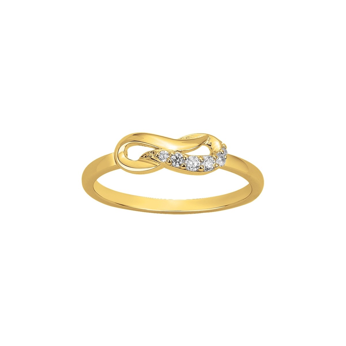 Bague en Plaqué Or avec oxyde de zirconium blanc
