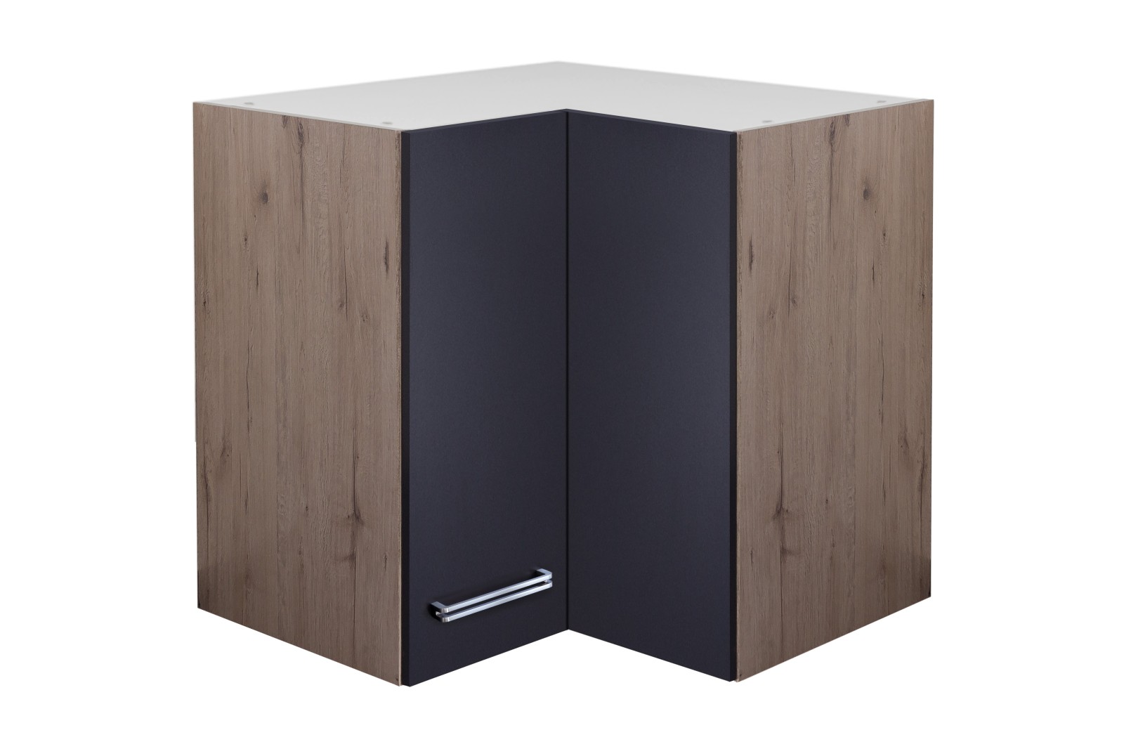 Eck-Hängeschrank RISENTO - anthrazit - Eiche San Remo - 60x60 cm
