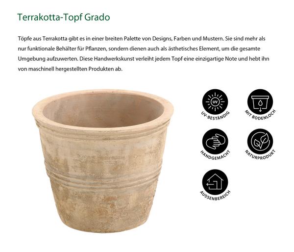 Dehner Terrakotta-Topf Grado, rund,
