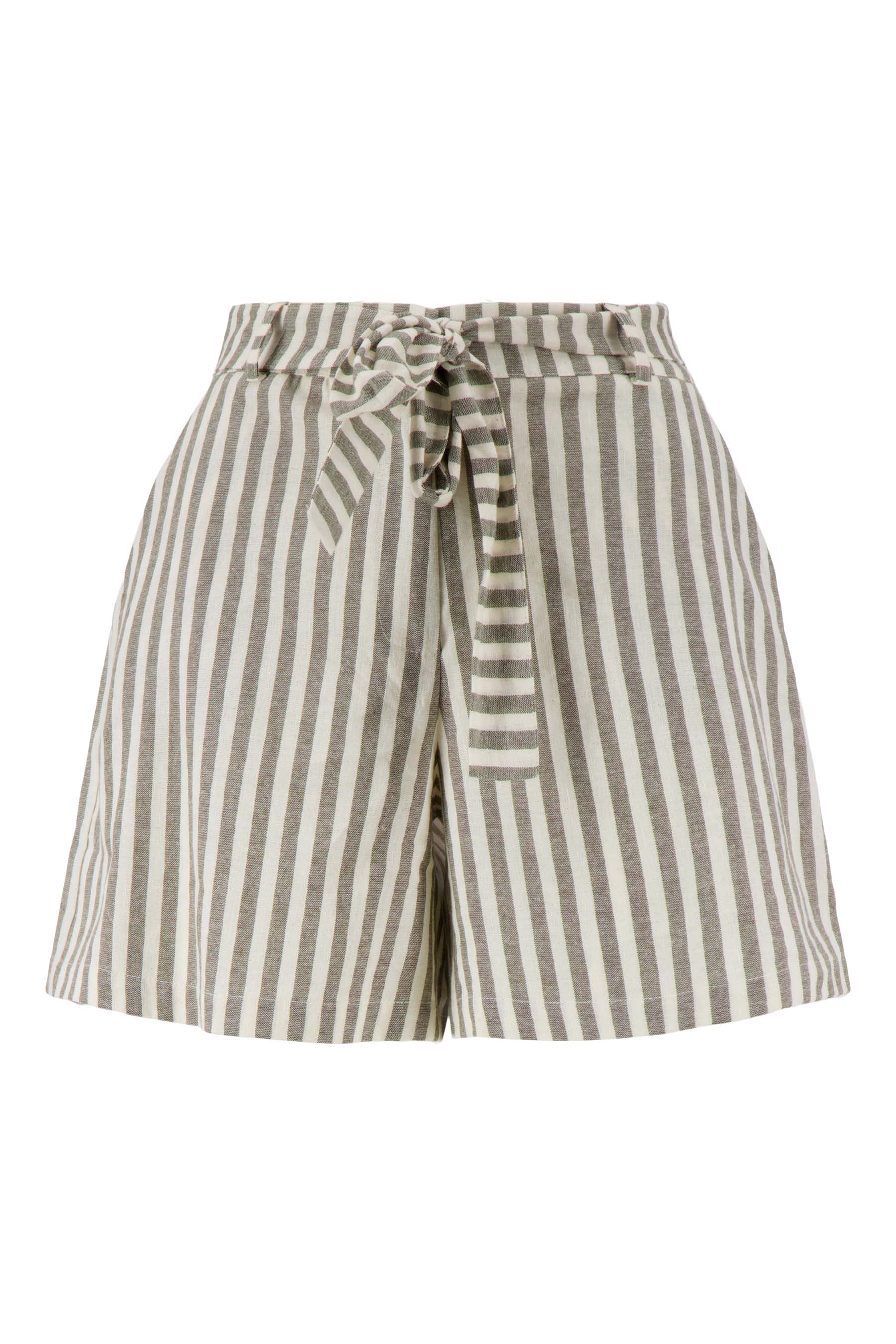 gestreepte linnen short