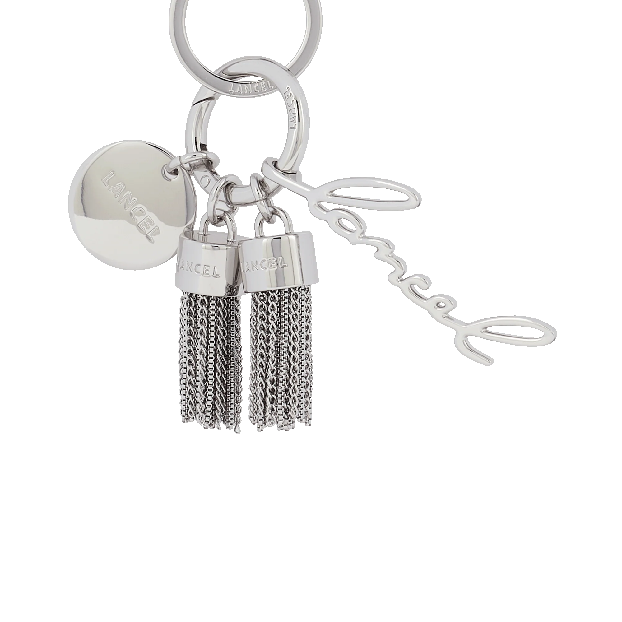 Porte-clé Lancel pompon chaine Premier Flirt de Lancel-Argenté