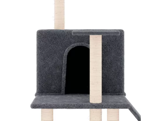 Arbre à chat avec griffoirs en sisal Gris foncé 109 cm