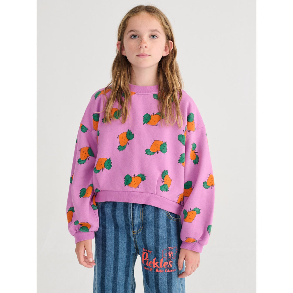 Køb Bobo Choses Purple Tangerine All Over Cropped Sweatshirt