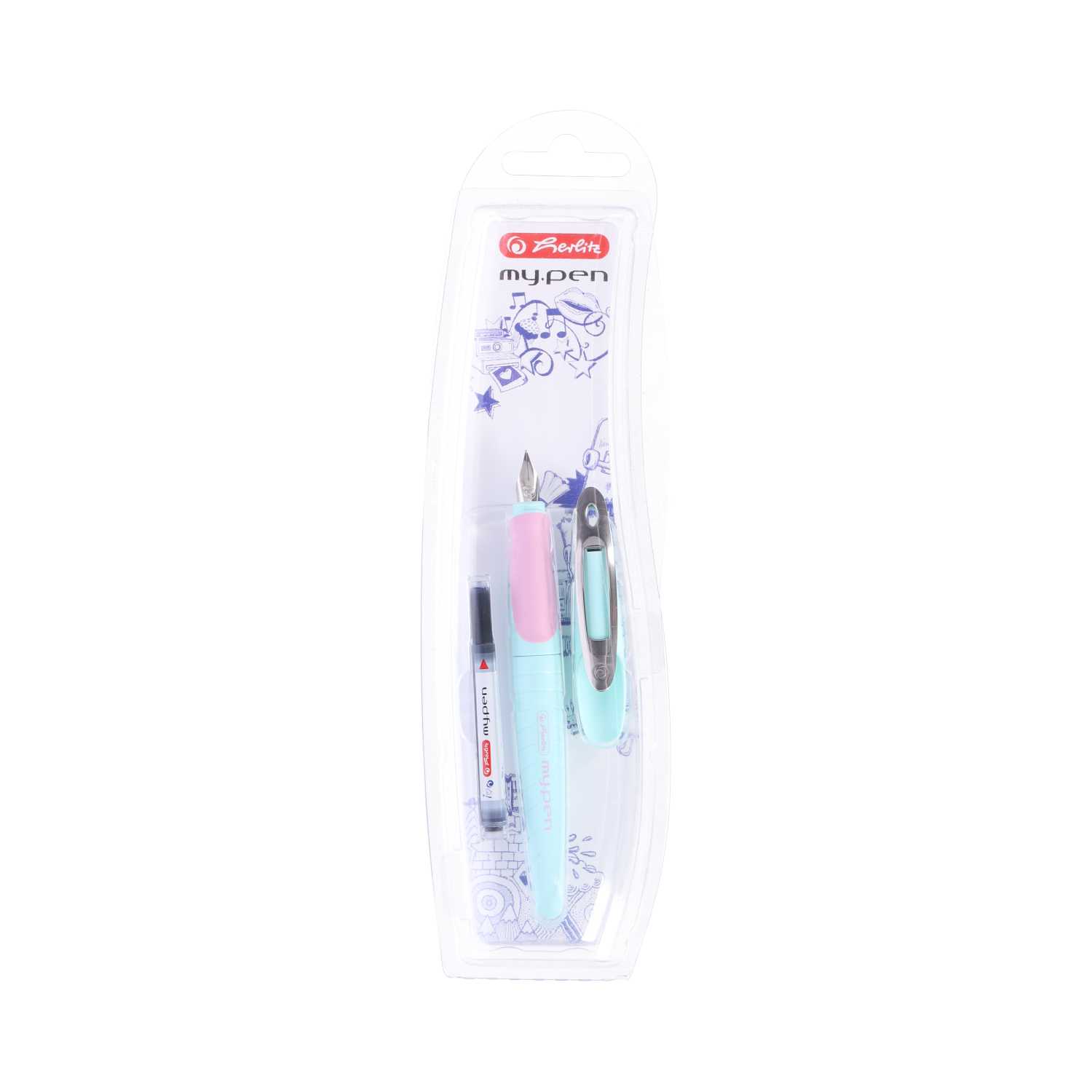 Herlitz Füllhalter my.pen mit M-Feder inkl. Patrone 6fach