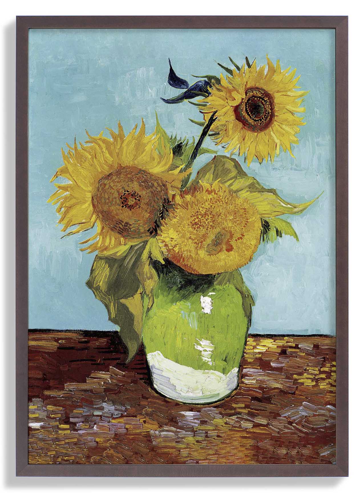 Vase mit drei Sonnenblumen von Van Gogh