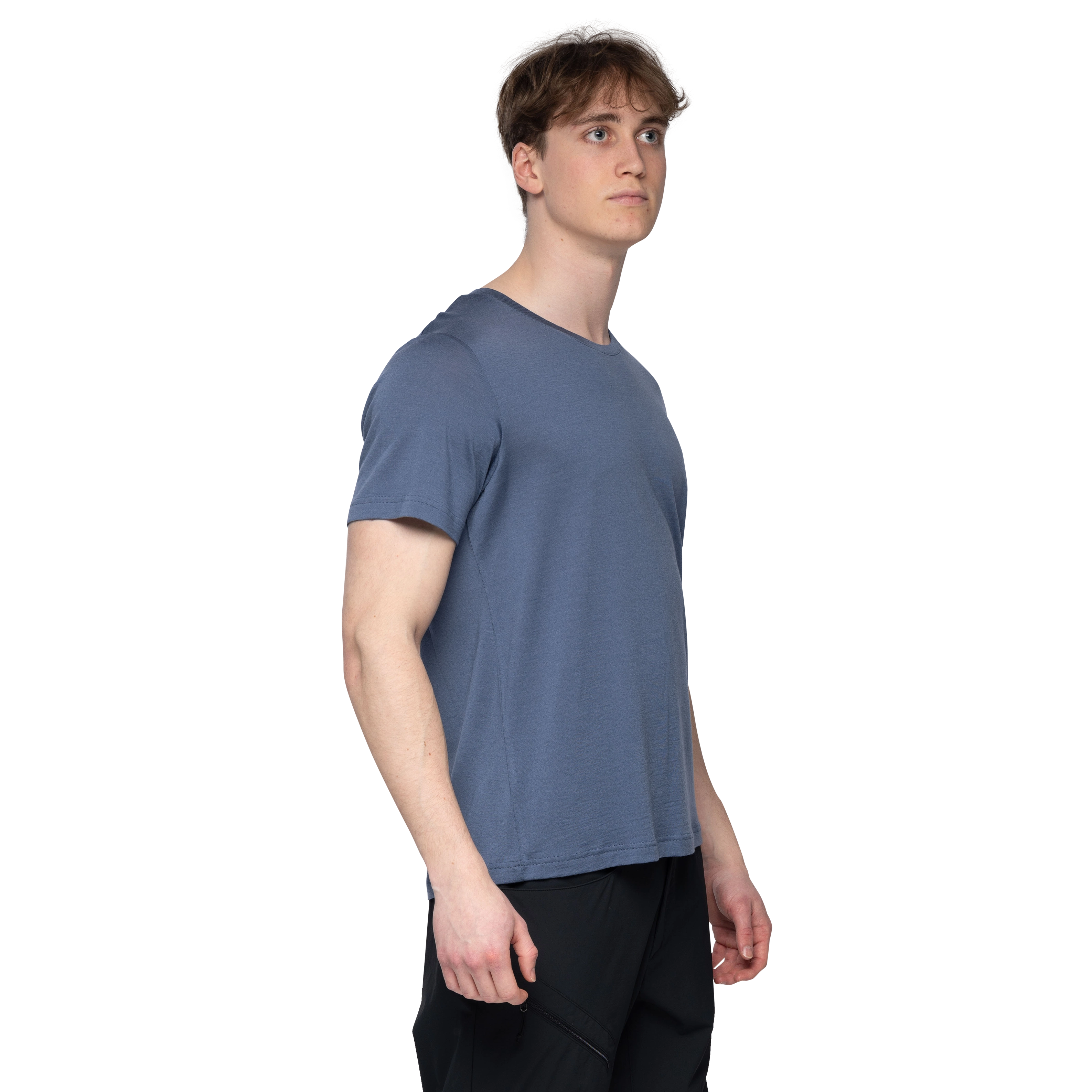 Whenever Merino Tee Men Granite Blue
