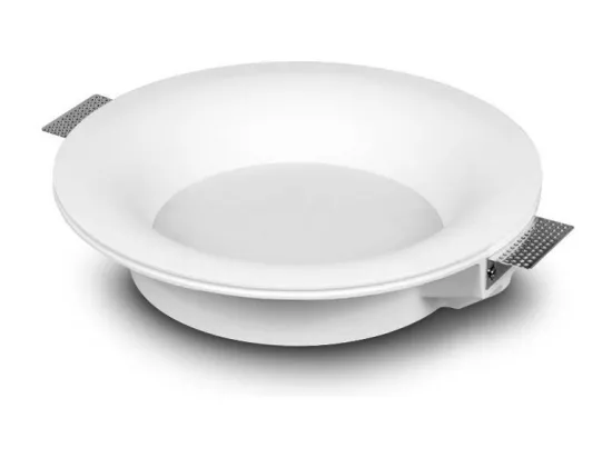 Collerette Downlight Intégration Plâtre/Pladur Ronde 18W Coupe Ø333 mm UGR17 2700K Blanc chaud