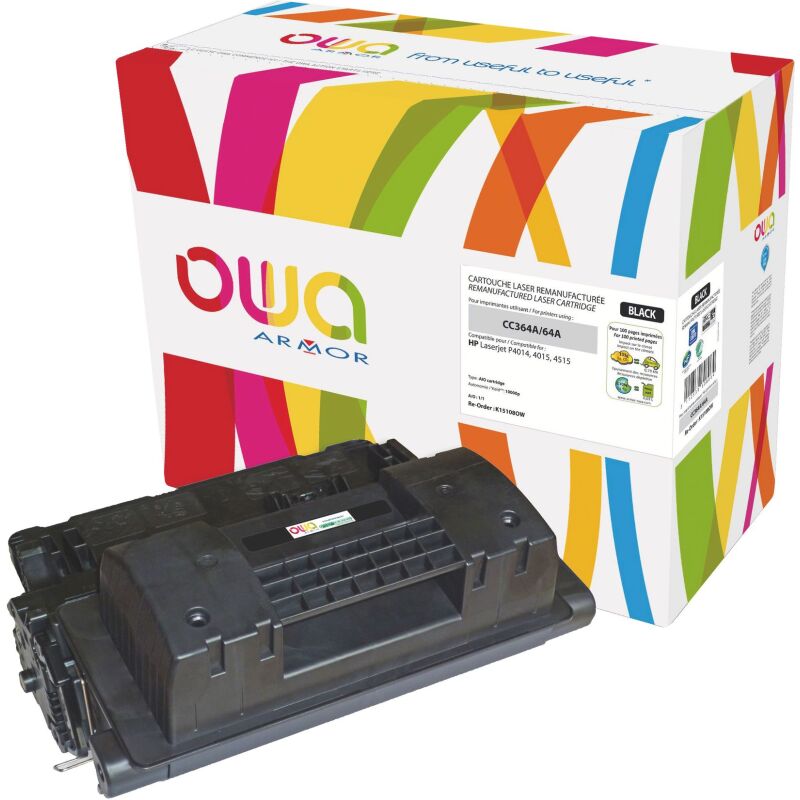 Toner Owa compatible HP 64A-CC364A noir pour imprimante laser