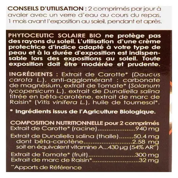 Protetor solar orgânico fitoceutico, 60 comprimidos.