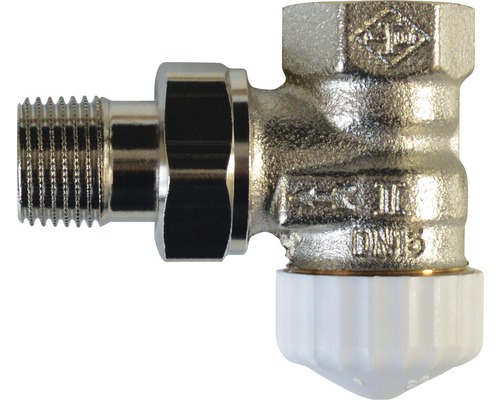 Heimeier thermostatische afsluiter V-exact II hoekvorm voorinstelbaar 1/2 inch nikkel 3711-02.000