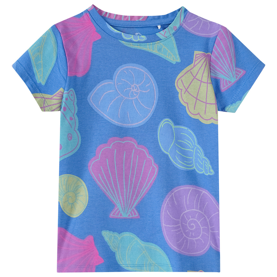 Topolino Mädchen T-Shirt mit bunten Muscheln blau