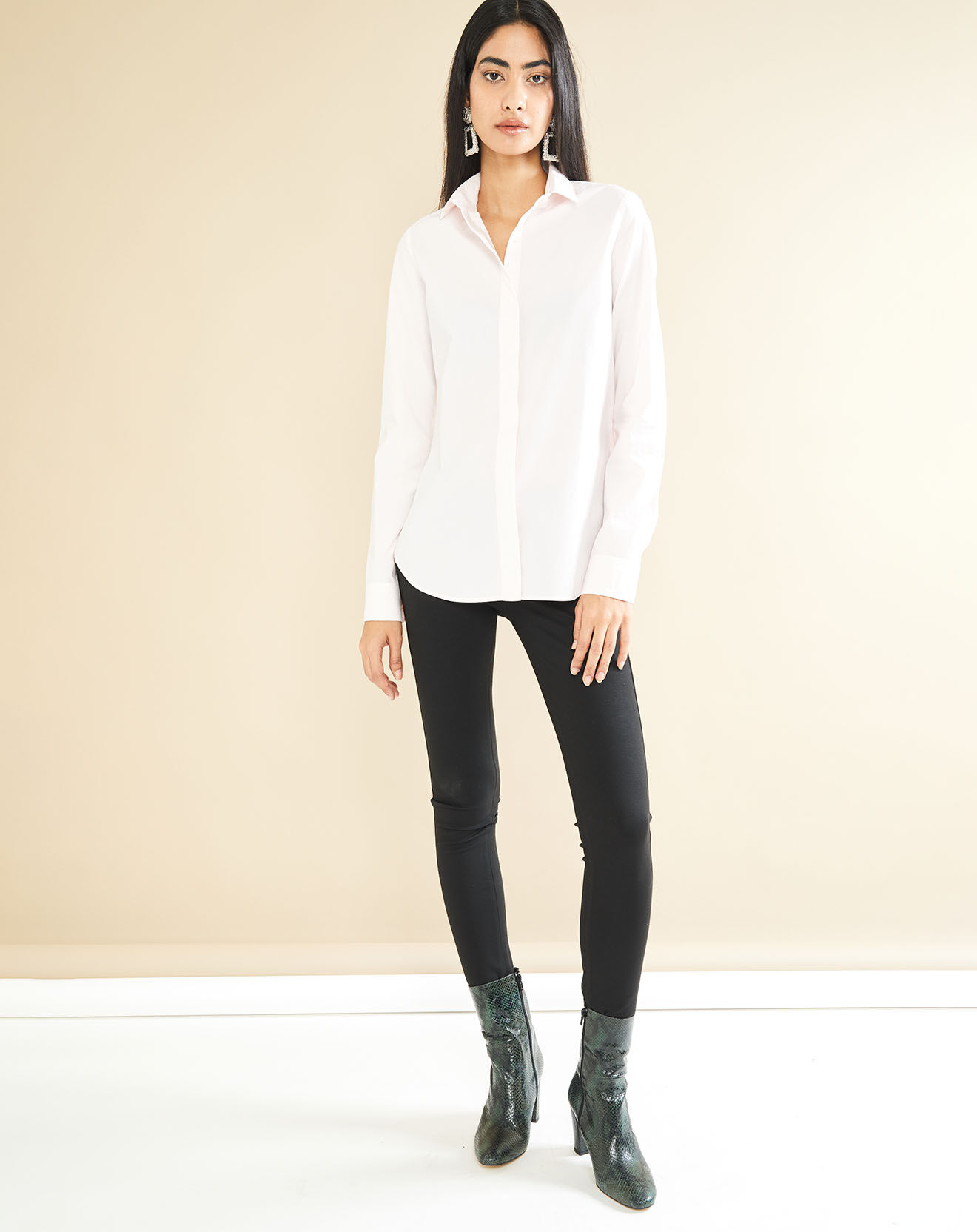Acquaverde Chemise en Popeline Japonaise Kim rose pâle