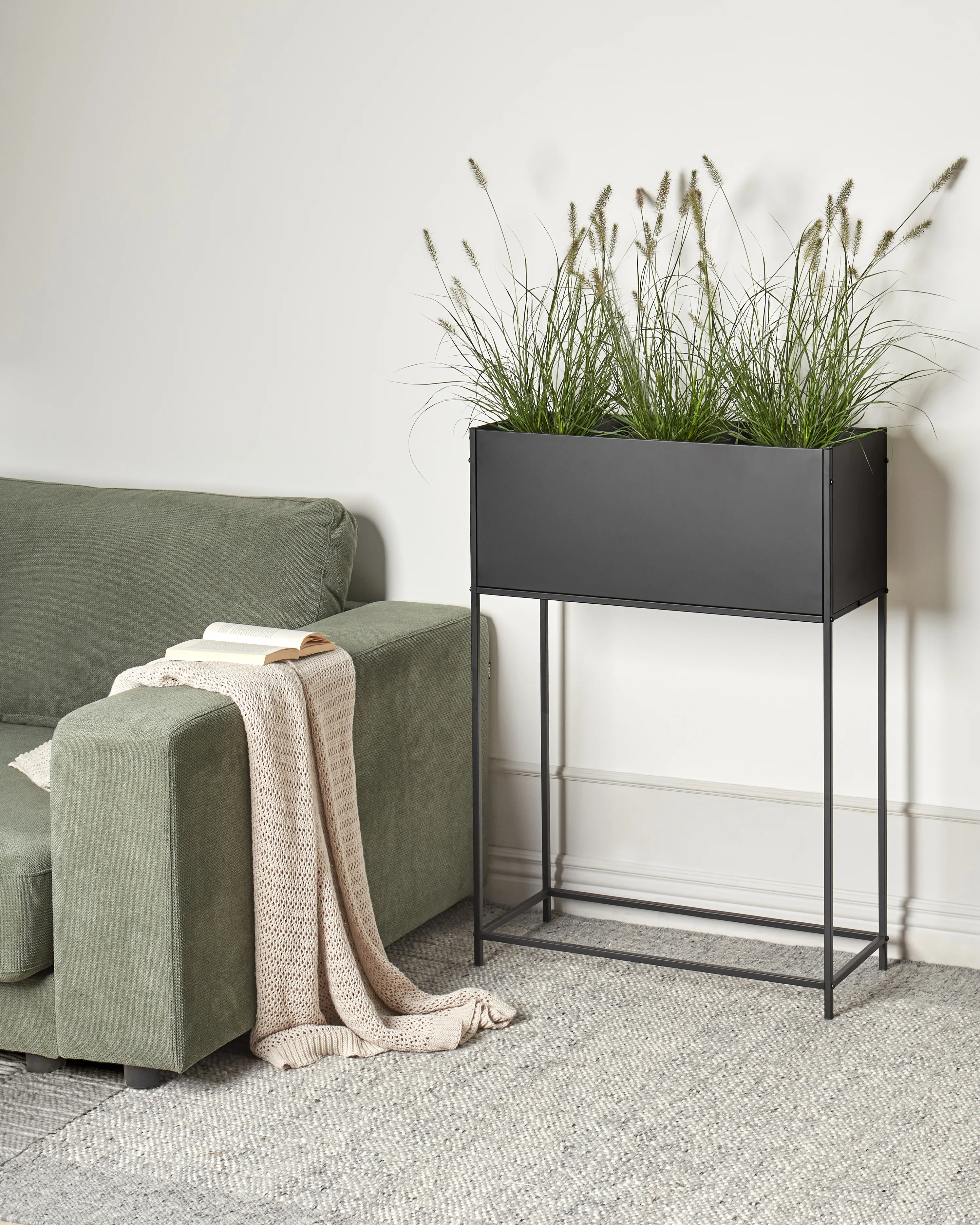 Verhoogde bloempot TAPIEN Metaal 70 cm Zwart