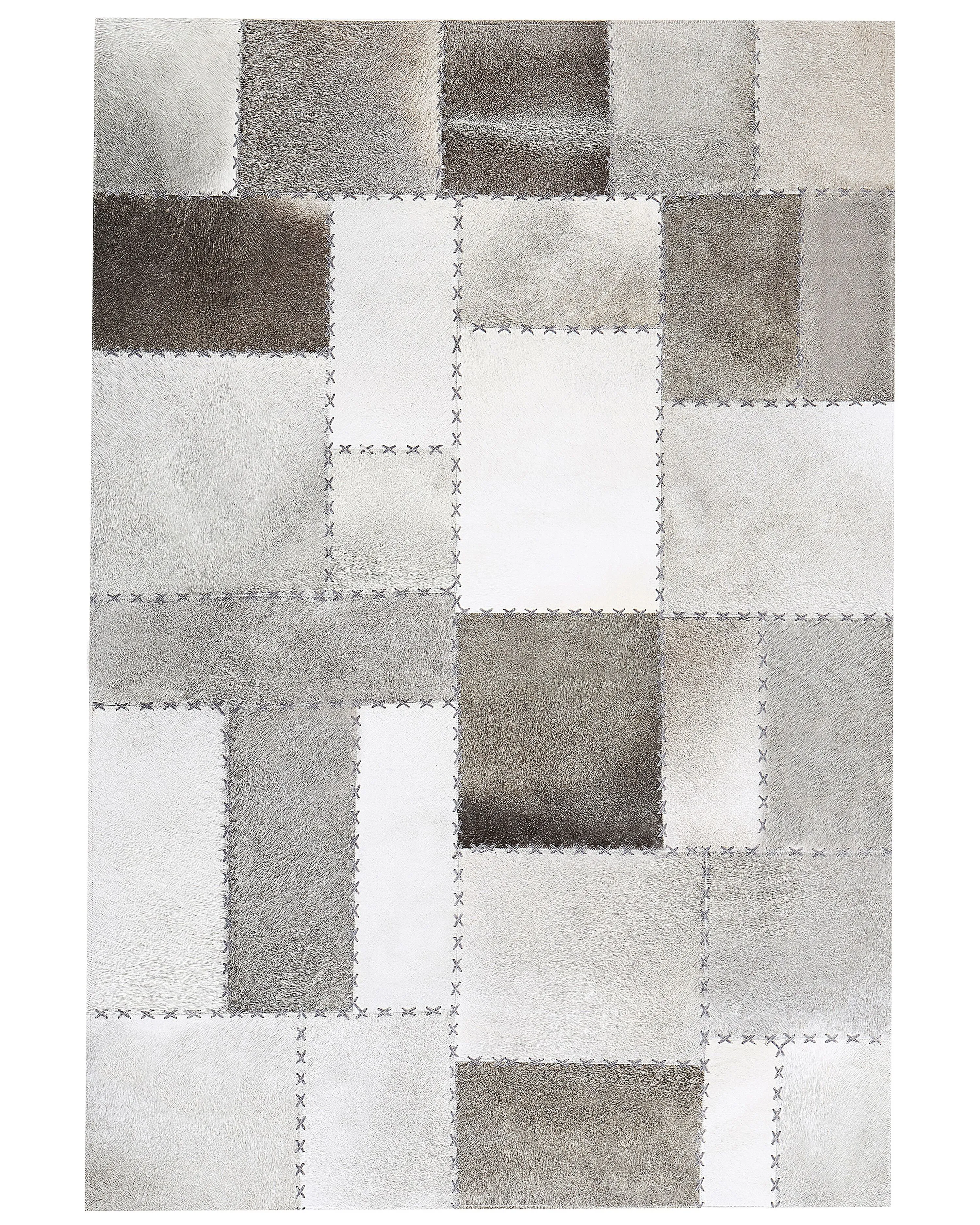 Vloerkleed PERVARI Taupe 160 x 230 cm Leer