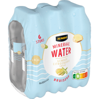Jumbo Mineraalwater Gember Citroengras Smaak Bruisend 6 x 500 ml