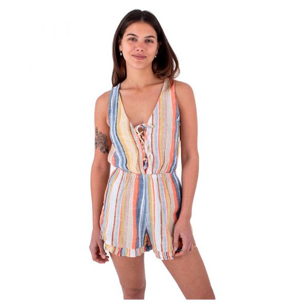 Hurley Iris Lace Up Romper Colorido S Mulher