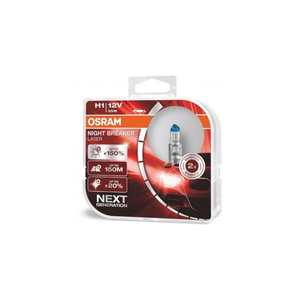 Osram Night Breaker Laser H1 Next Generation  150% ( 2 Lâmpadas ) - 64150NL - 02