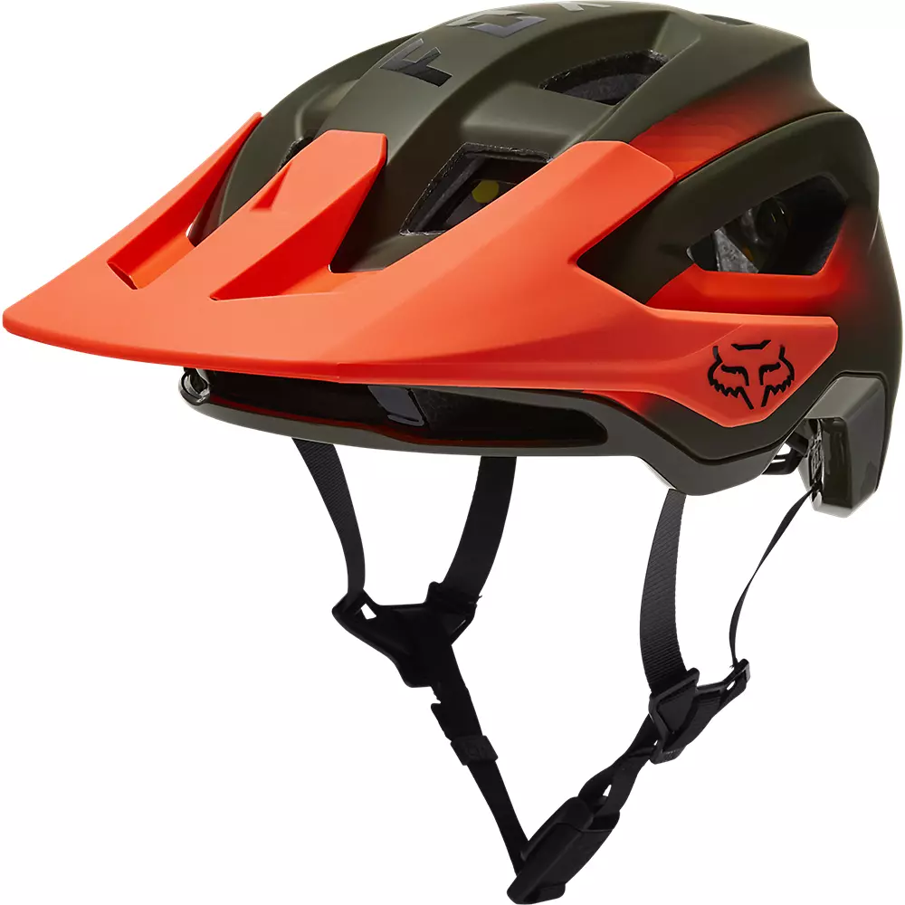 FOX Speedframe Pro MIPS cykelhjelm grøn/orange fade