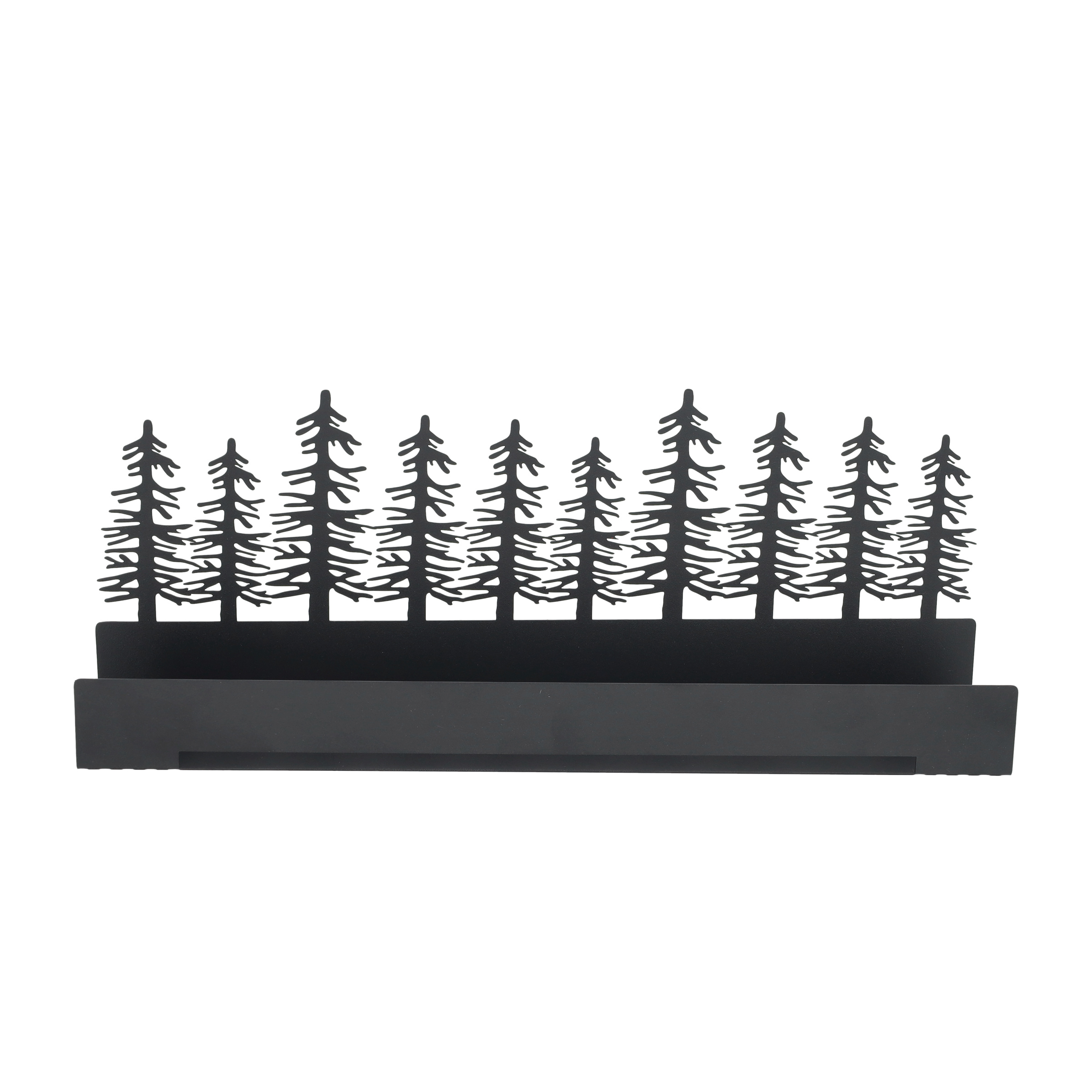 (30x11cm) Metall Deko Teelicht Halter Wald Home Accessoire Kerzen Ständer für Herbst / Winter - Schwarz