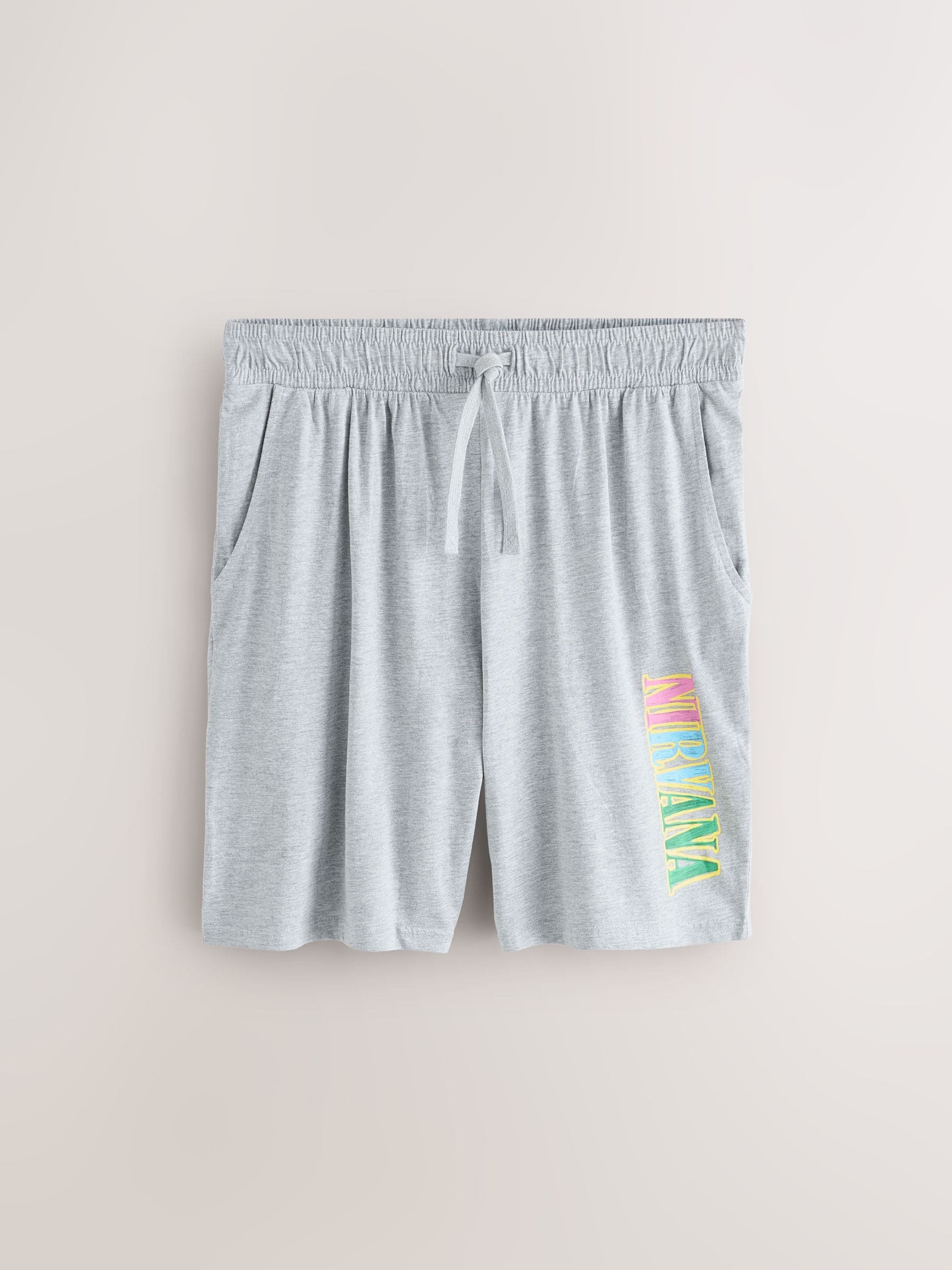 Blauw - Nirvana Pyjama's Set met Korte Mouwen van Jersey