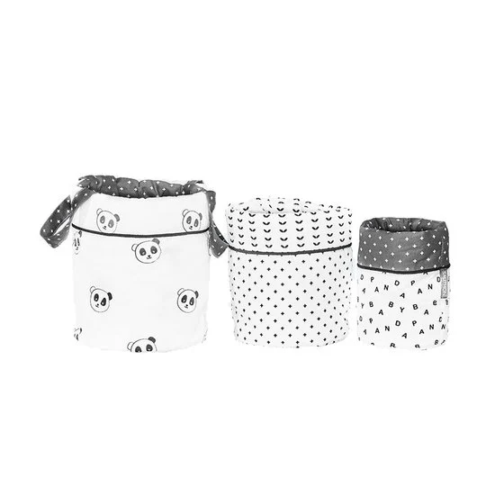 Chao Chao Lot de 3 panières gigognes   Panda        de               Sauthon Baby's Sweet Home