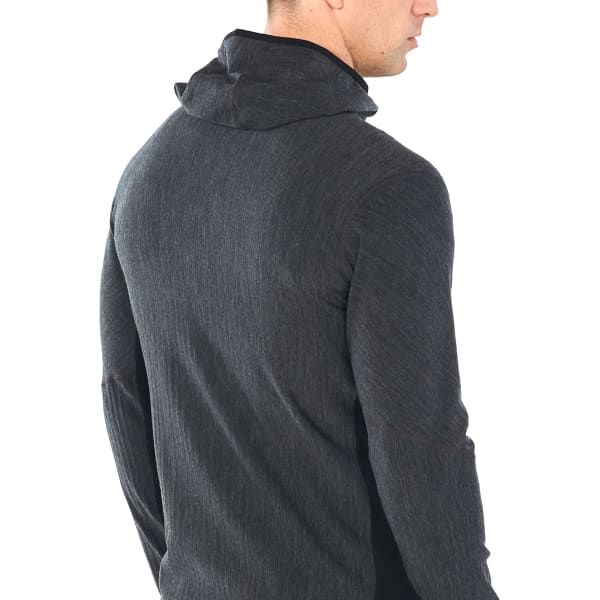 Veste polaire randonnée ICEBREAKER DESCENDER LS ZIP HOOD JET HTHR/BLACK