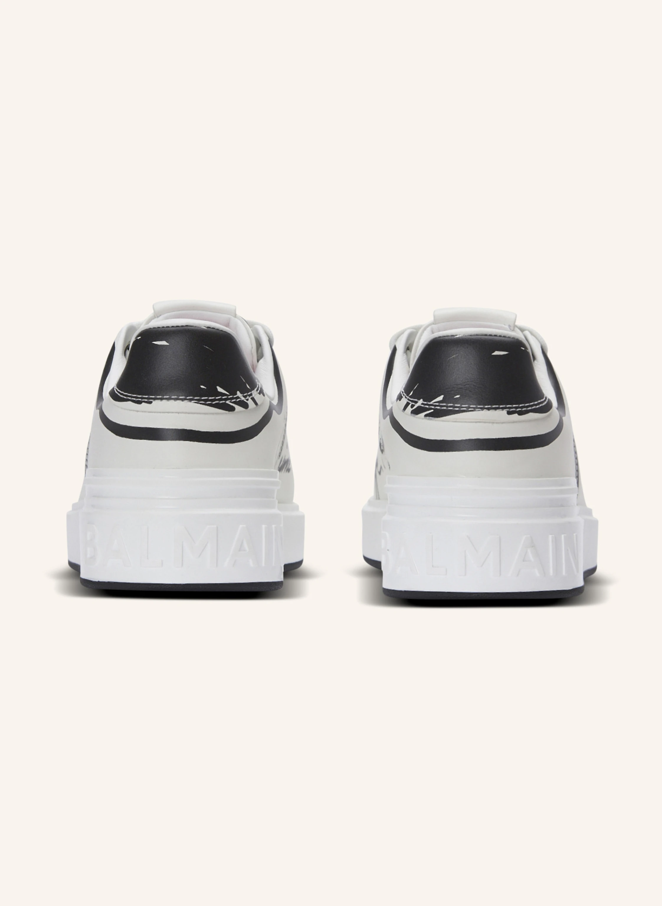 BALMAIN Sneakers B-Court aus bedrucktem Kalbsleder