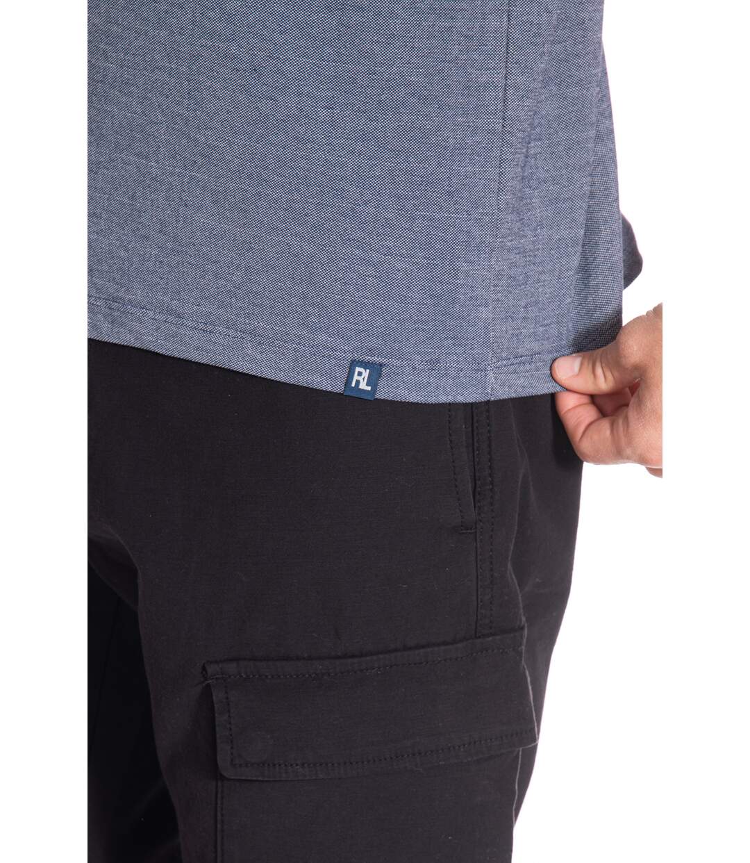 T-shirt col tunisien ASA NOIR
