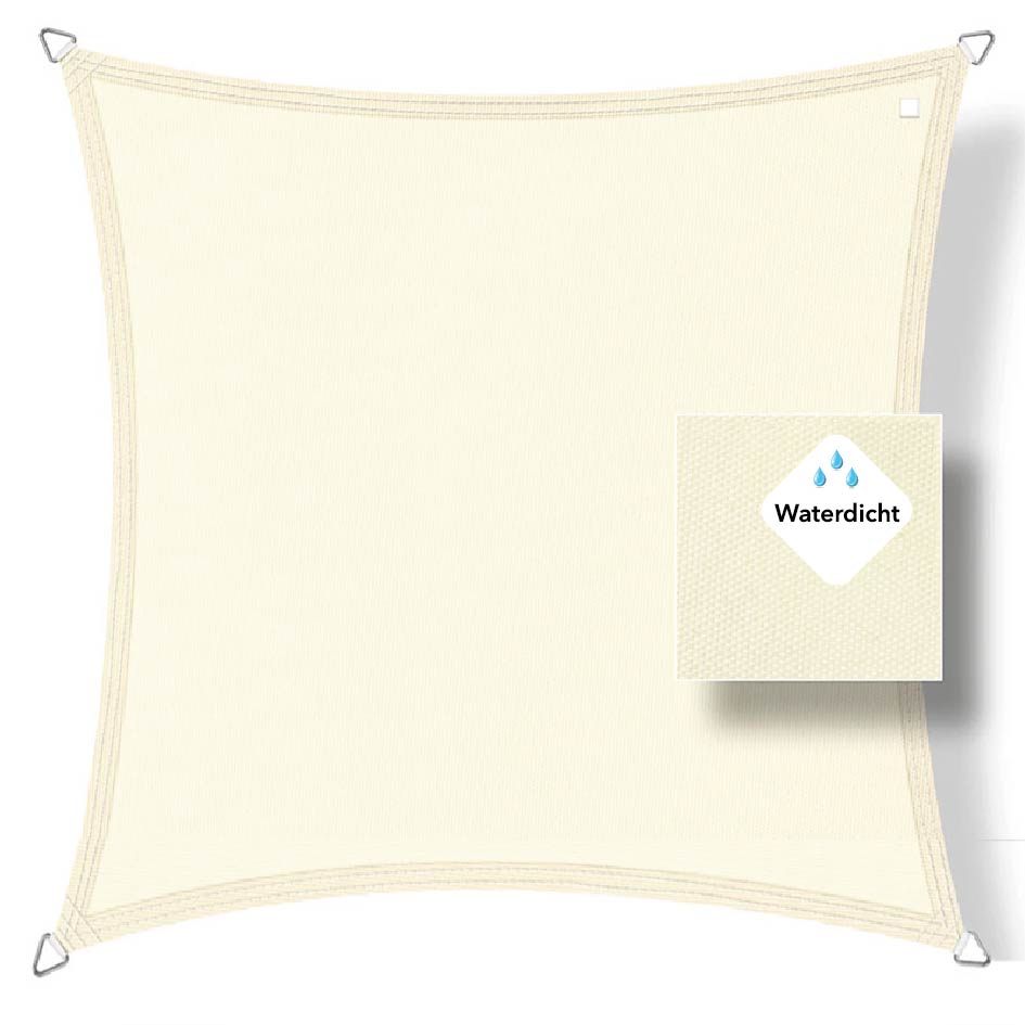 Buitenkado 4x4 crème wit waterdicht schaduwdoek vierkant