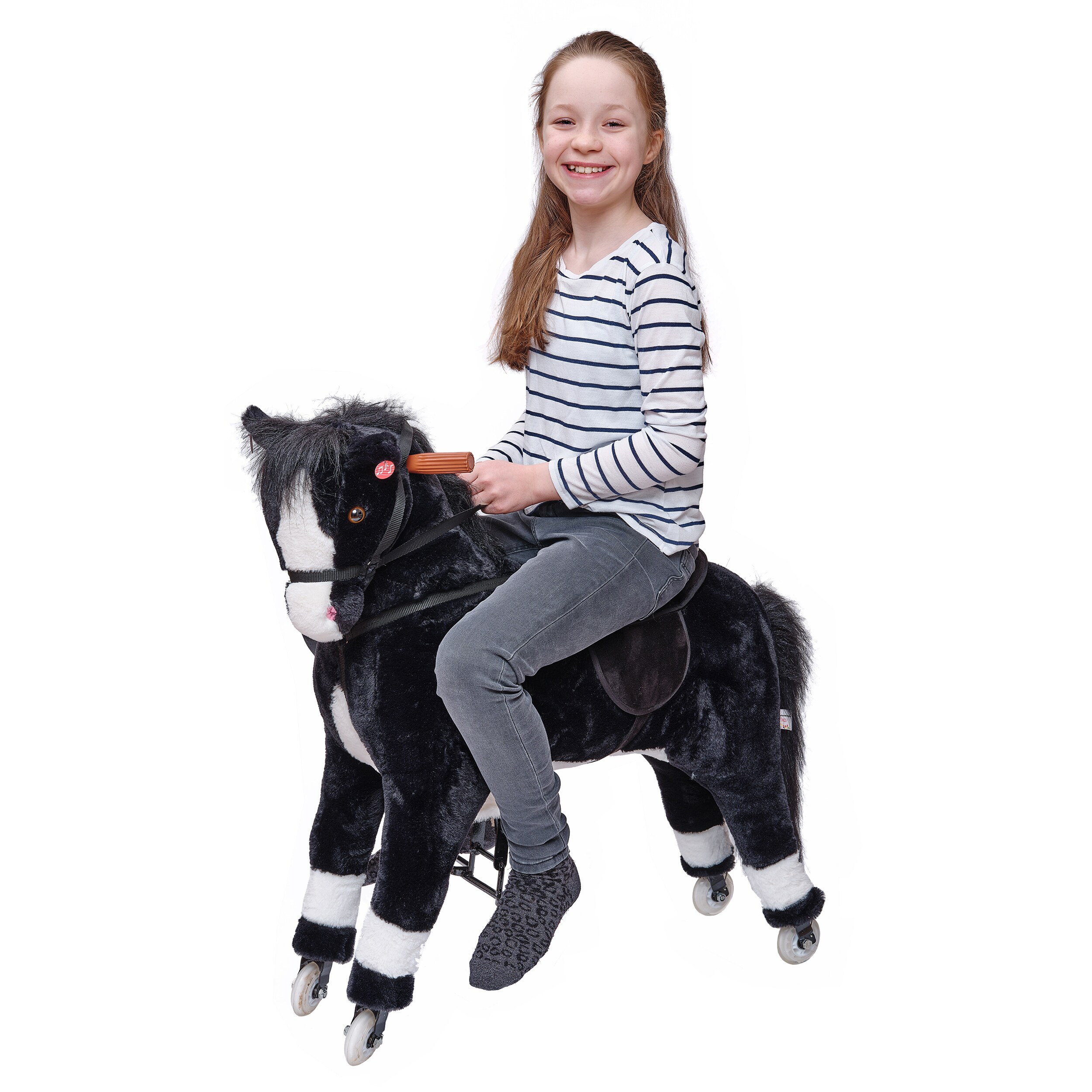 Pink Papaya Reitpferd auf Rollen Paco - 90 cm