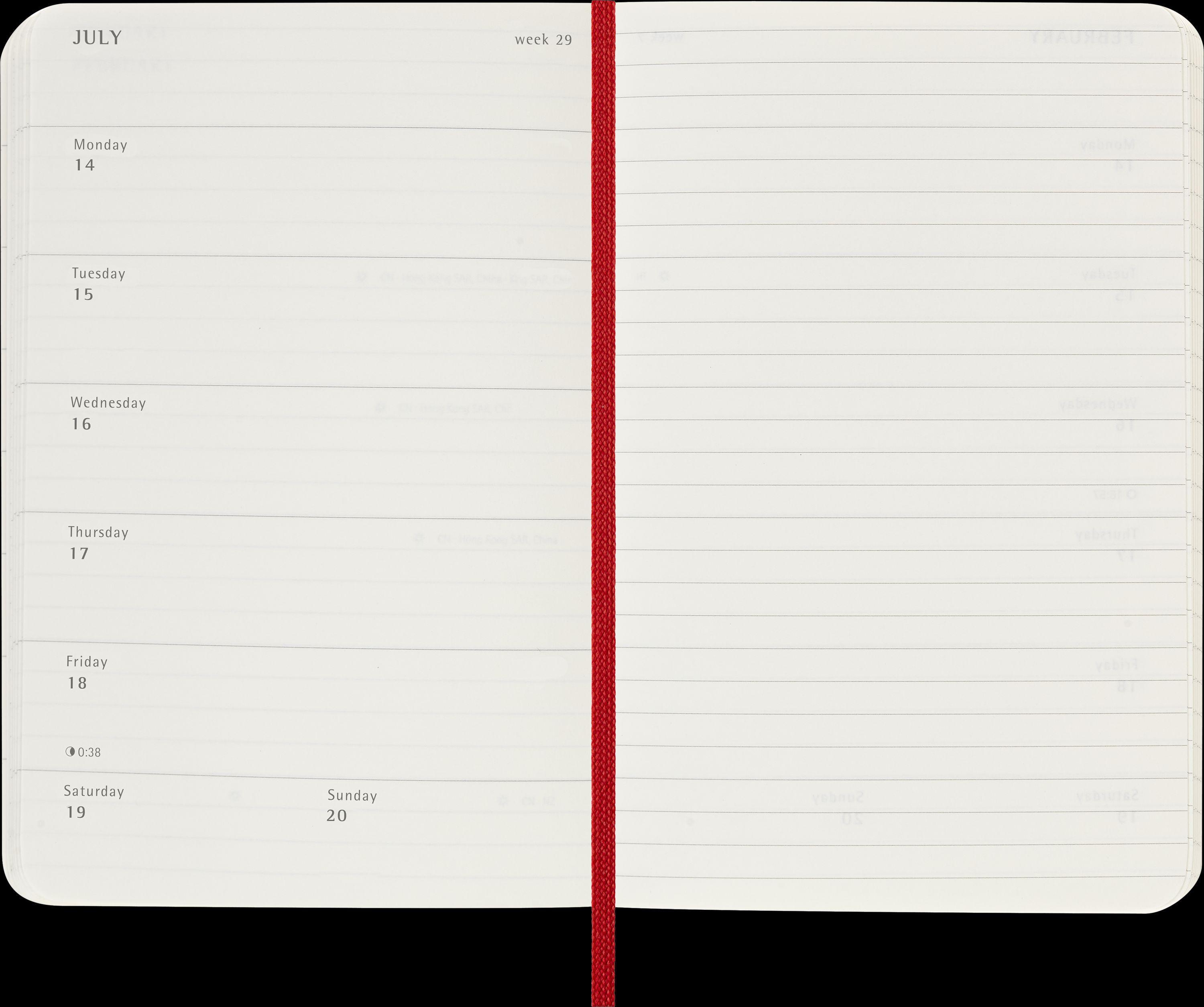 Moleskine 12 Monate Wochen Notizkalender 2025, Pocket/A6