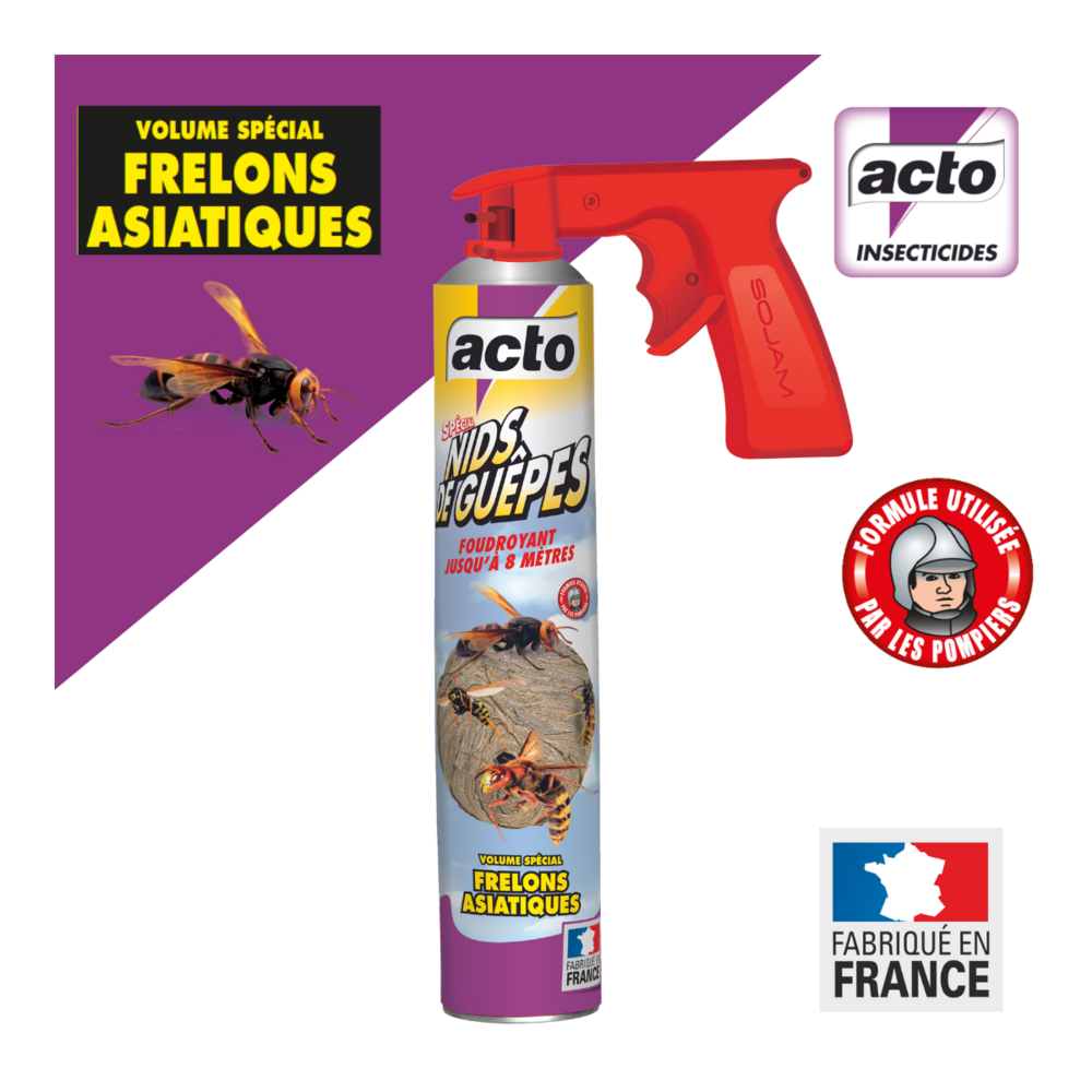 Lot de 4 aérosols acto spécial nids de guepes - efficacité professionnelle - vol