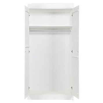 WOOOD kledingkast 2-deurs Connect wit grenenhout 195 x 94 x 53 cm