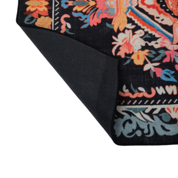 Vloerkleed bloemen zwart 160x230 cm