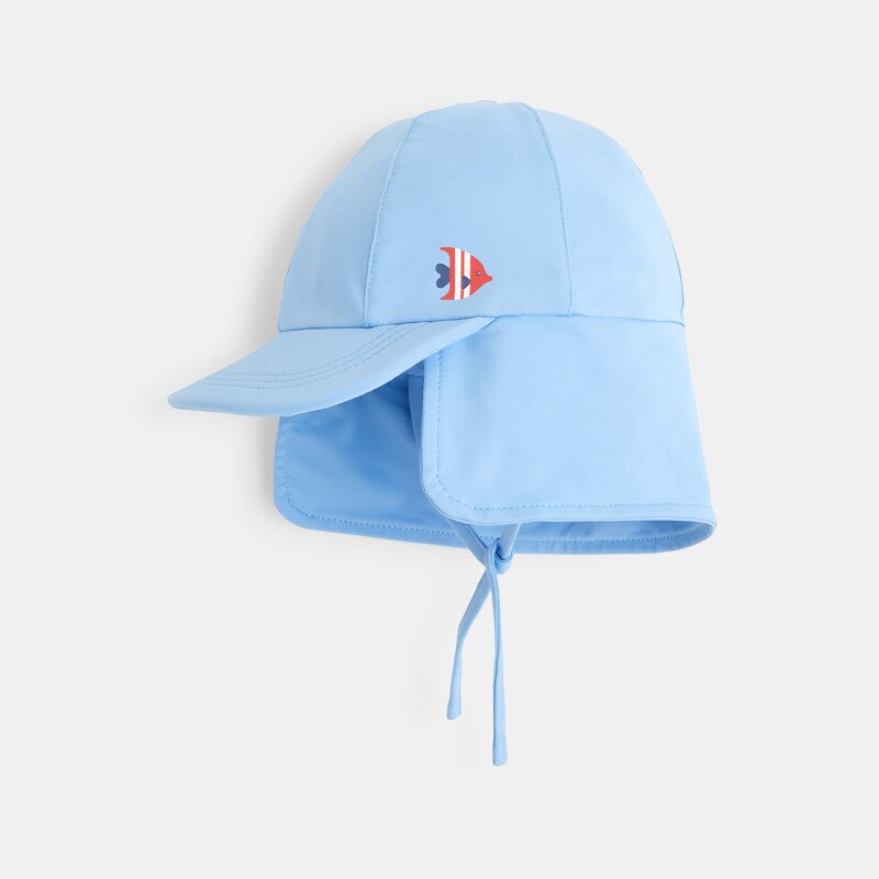 Casquette anti UV couvrante bleue bébé garçon Bleu