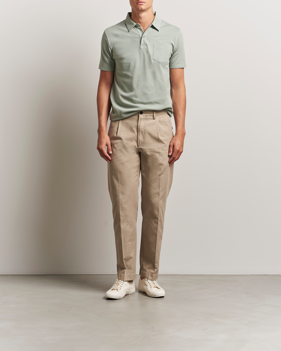 Sunspel Riviera Polo Shirt Pastel Green