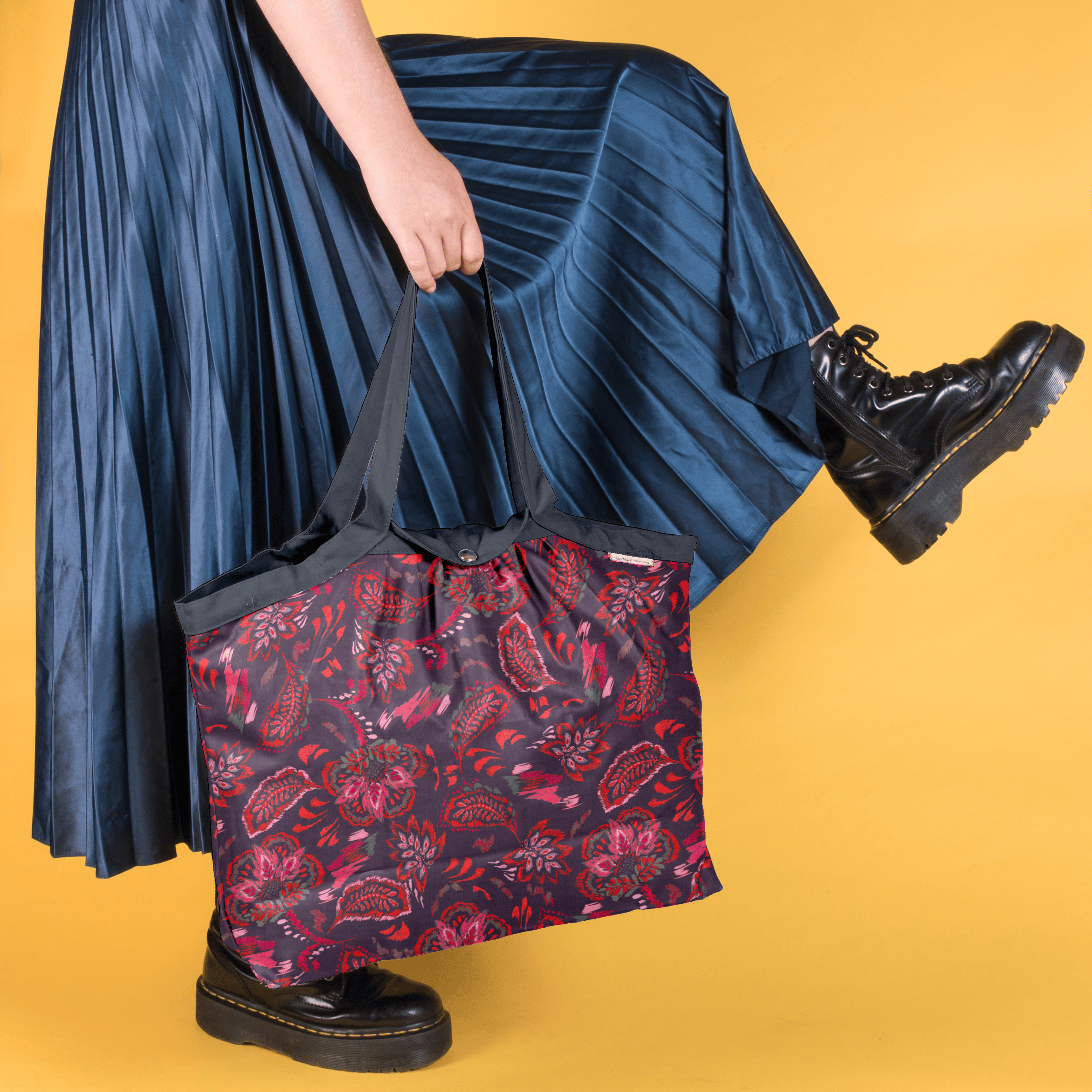 Sac Cabas Taille Moyenne Plissé Purple D'amour
