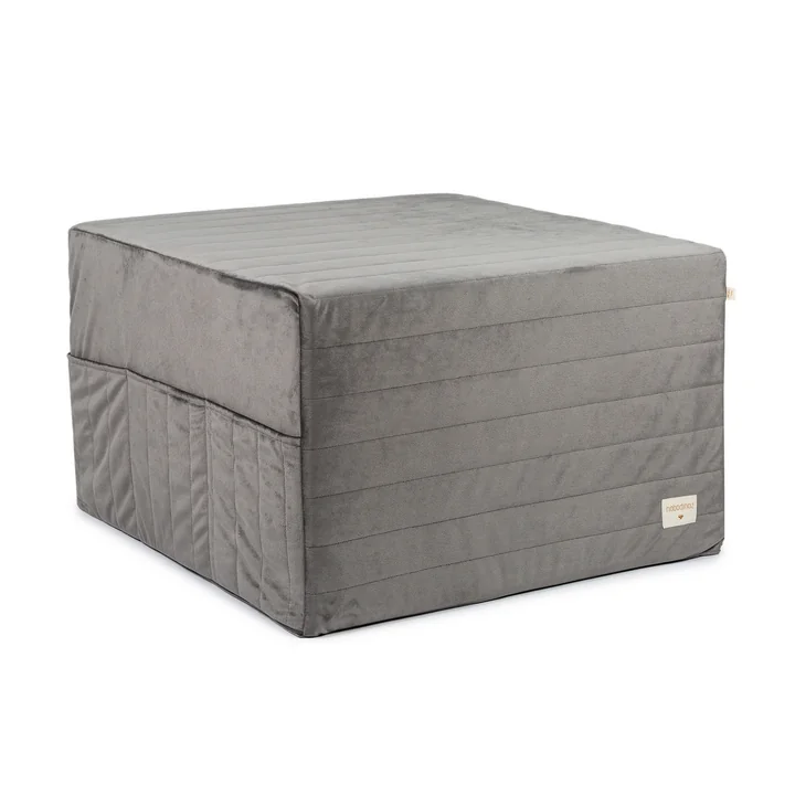 Nobodinoz - Sleepover Faltmatratze und Hocker, 57 cm, slate grey