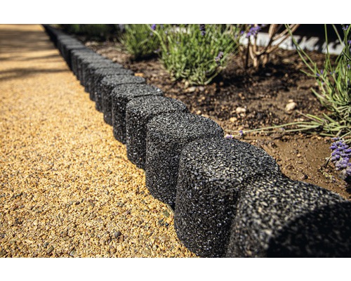 Terrasoft tuinrand/gazonrand voor zandbakken met buis, 100 x 8 x 27,5 cm, 6 stuks, antraciet