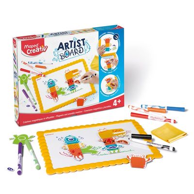 Maped Creativ Artist Board - Kit ardoise aimants effaçables avec marqueurs - créatures magnétiques