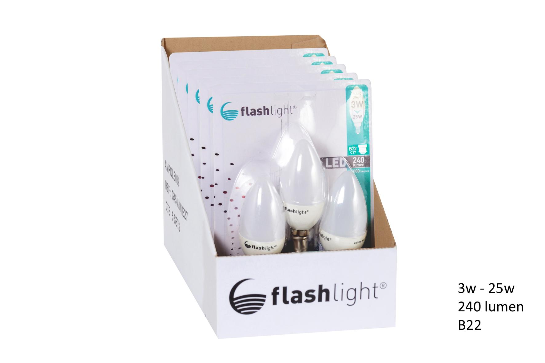 3 AMPOULES LED FLAMME B22 3W