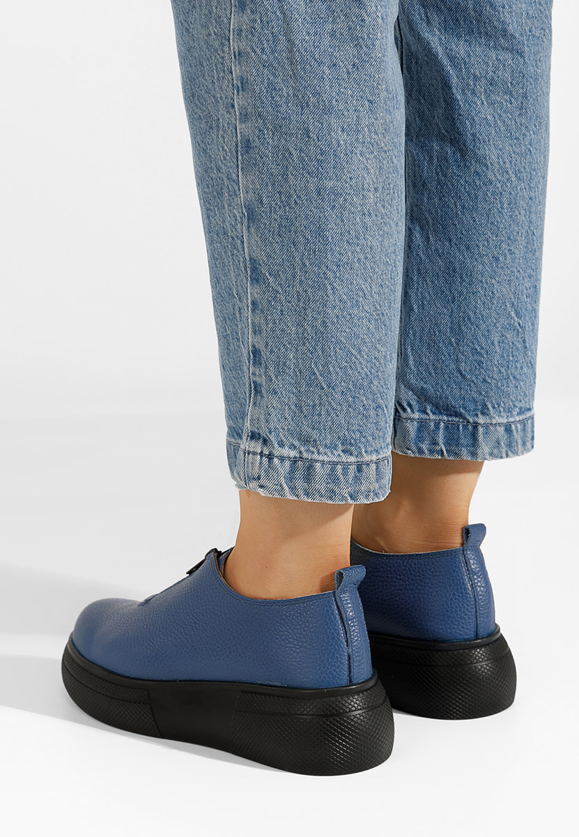 Chaussures casual femme en cuir marine Amaera