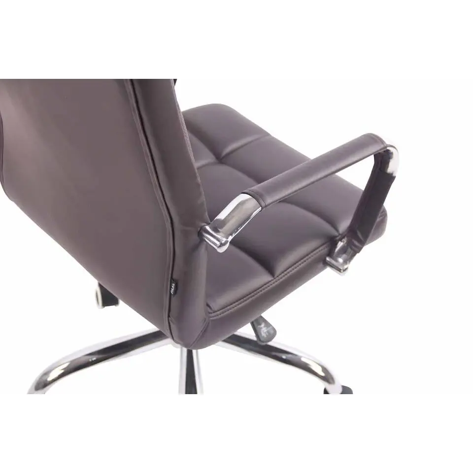 CLP Bureaustoel Deli chroom Frame - Kunstleer - bruin