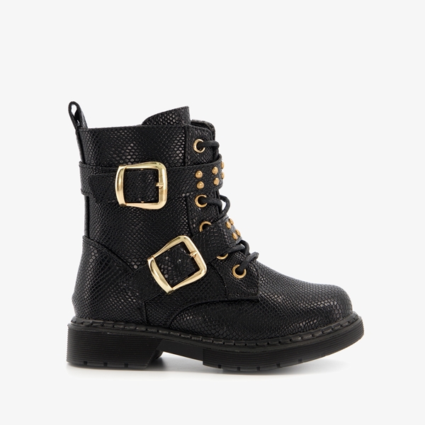 Blue Box meisjes biker boots met croco print